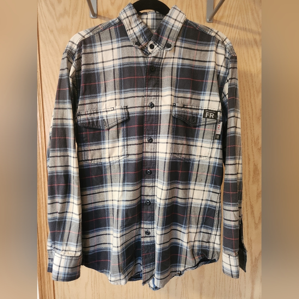 Plaid FR Flame Resistant button down Wolverine Men's M